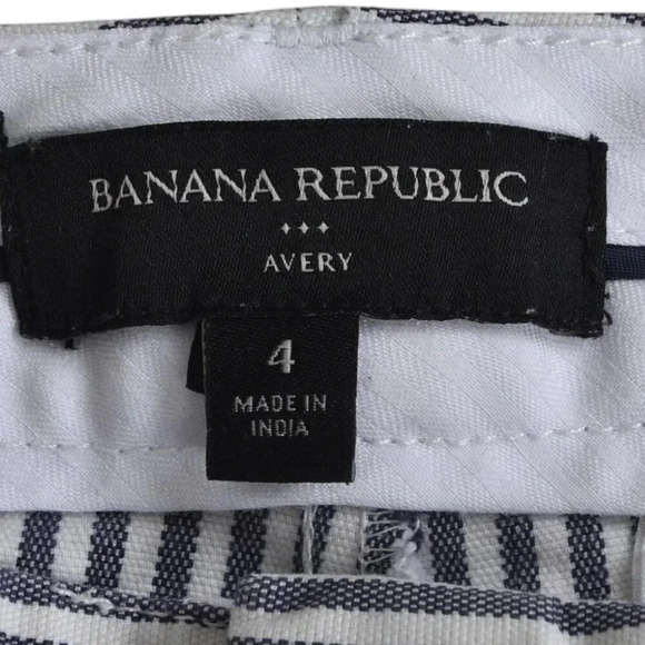 Banana Republic Factory Avery Seesucker Striped Pants Ankle Size 4 - Picture 7 of 11